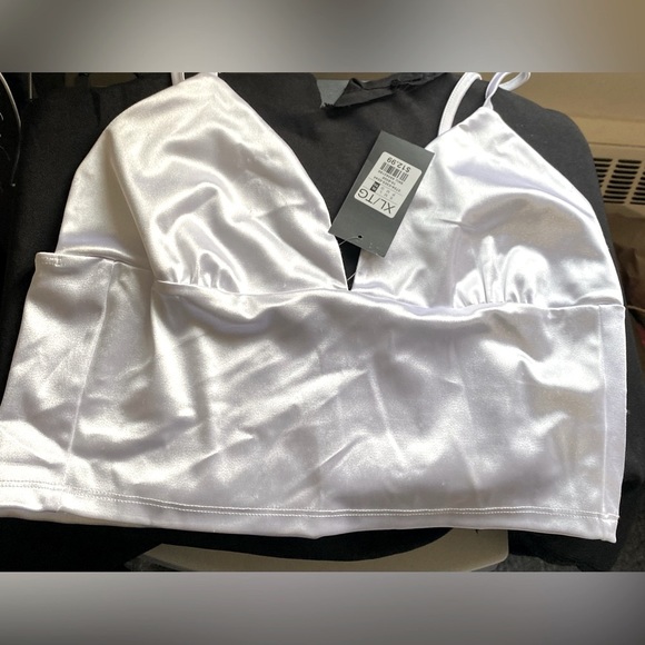 White satin bralette straps adjustable size XL - Picture 1 of 2